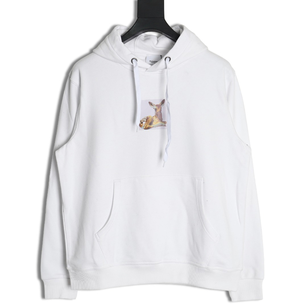 Burberry deer logo digital print hoodie