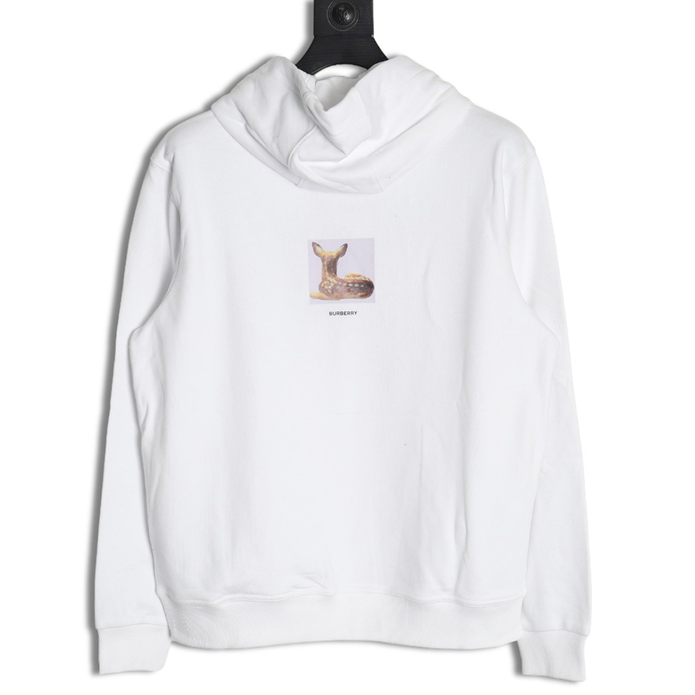 Burberry deer logo digital print hoodie