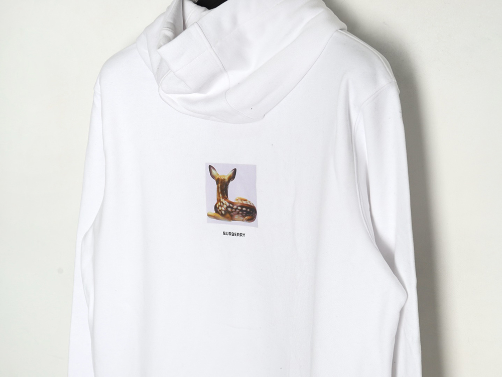 Burberry deer logo digital print hoodie