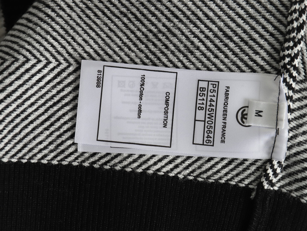 Chanel Double CC Logo Embroidered Striped Knitted Pullover