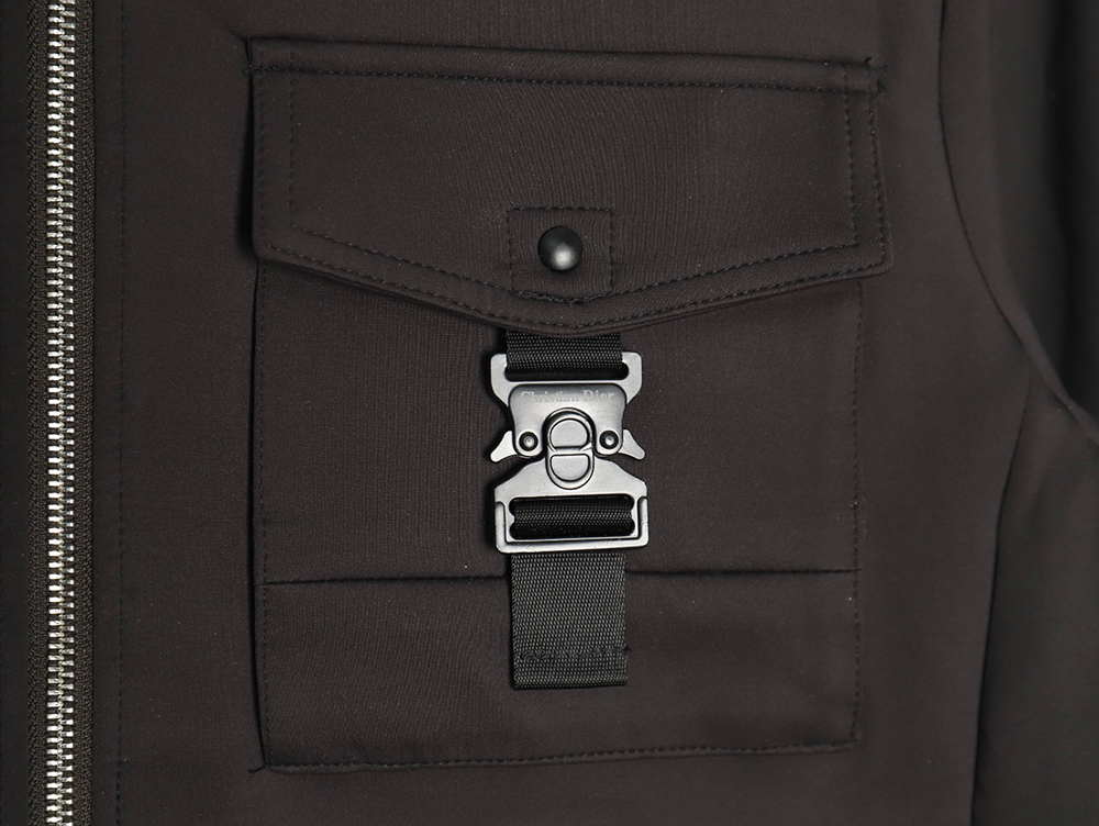Dior patchwork letter embroidered hooded jacket