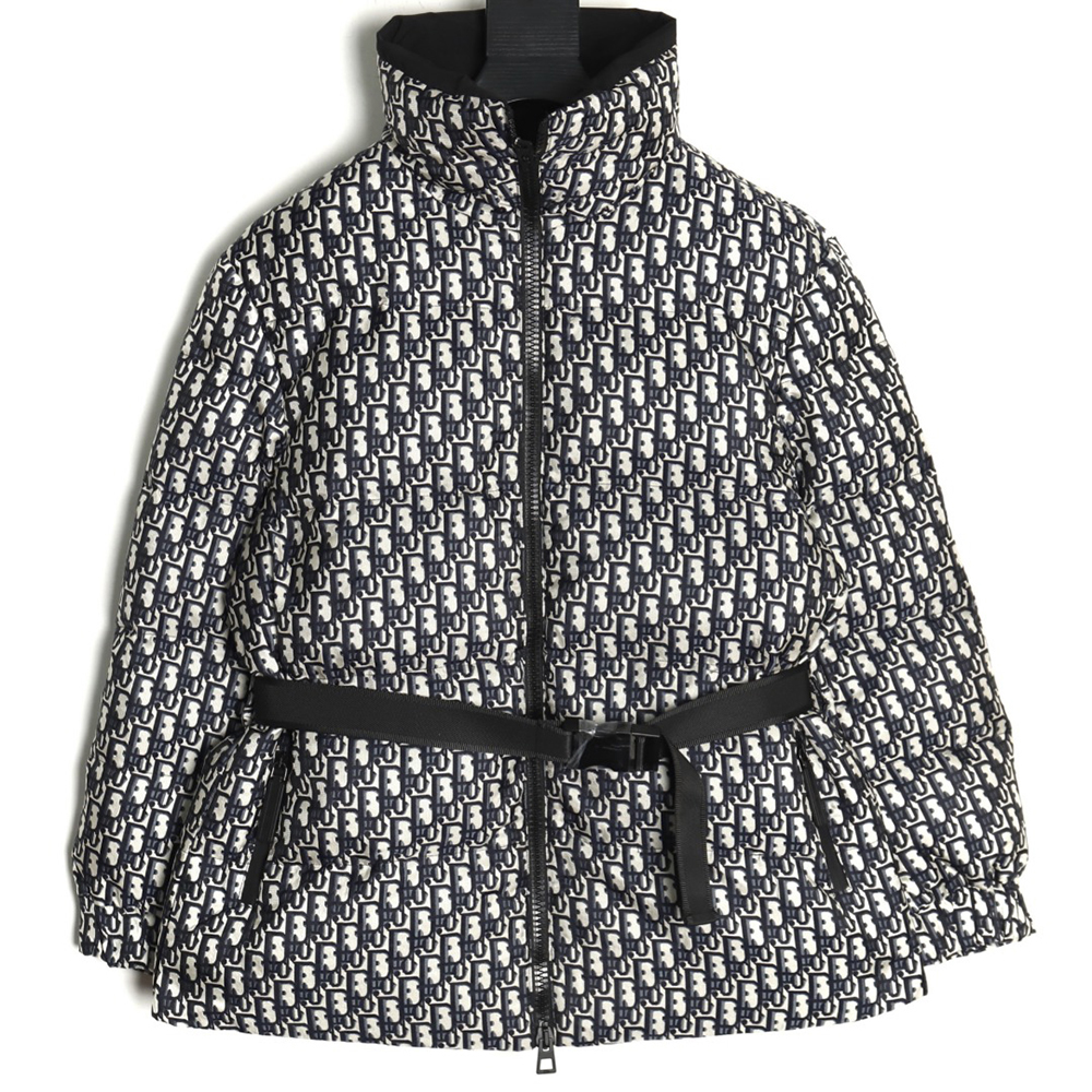 Dior all over print monogram jacquard stand collar waisted cotton jacket