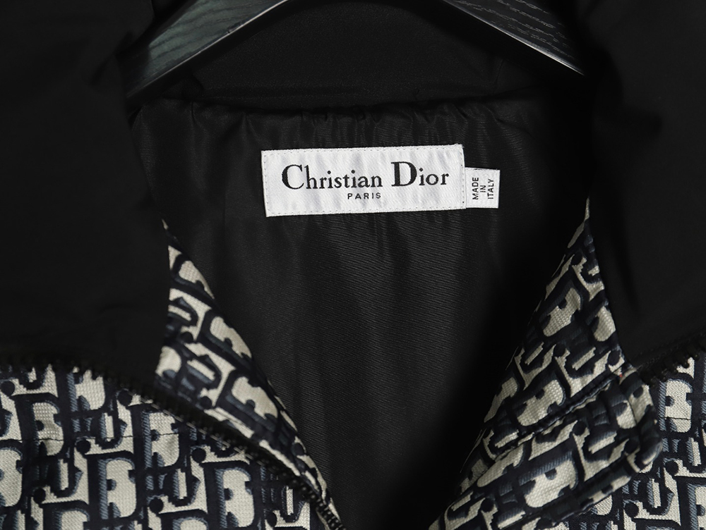 Dior all over print monogram jacquard stand collar waisted cotton jacket