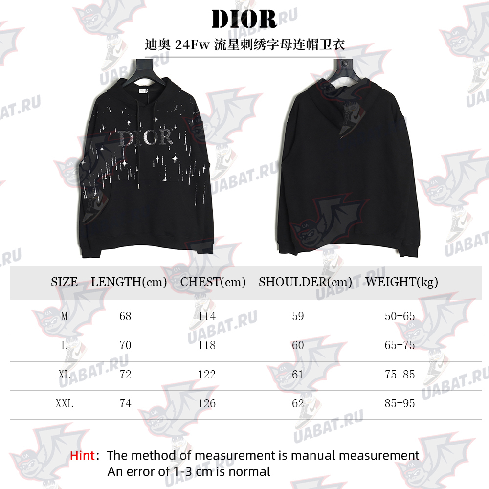 Dior shooting star embroidered lettering hoodie TSK1