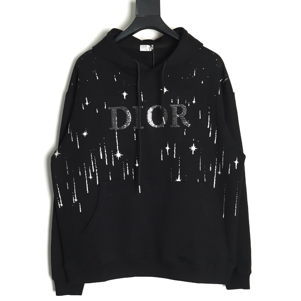 Dior shooting star embroidered lettering hoodie TSK1
