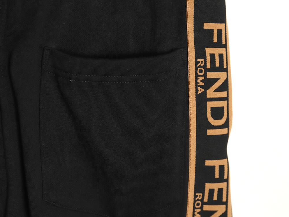 Fendi double F embroidered logo webbing sweatpants