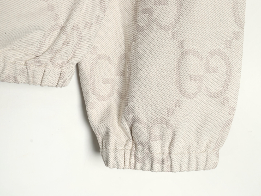 Gucci Double G all-over jacquard patchwork ivory denim jacket