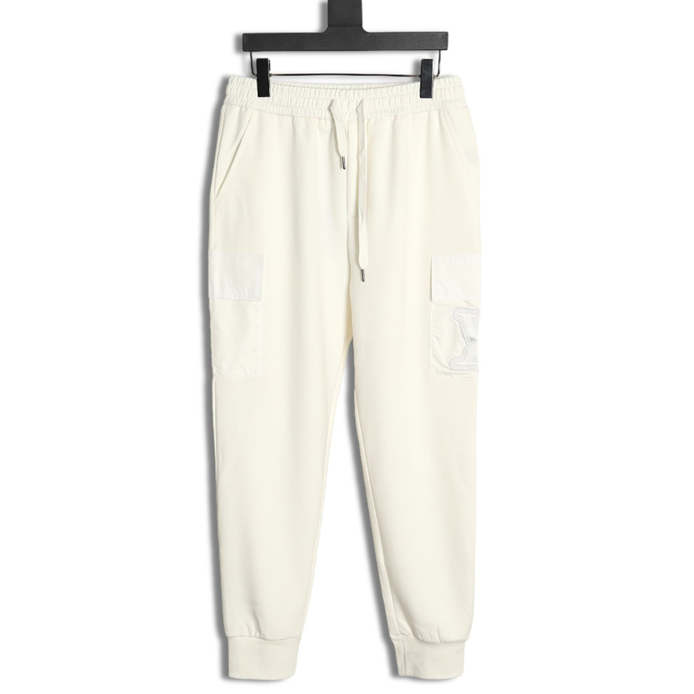 Louis Vuitton pocket embroidered logo cotton cargo trousers