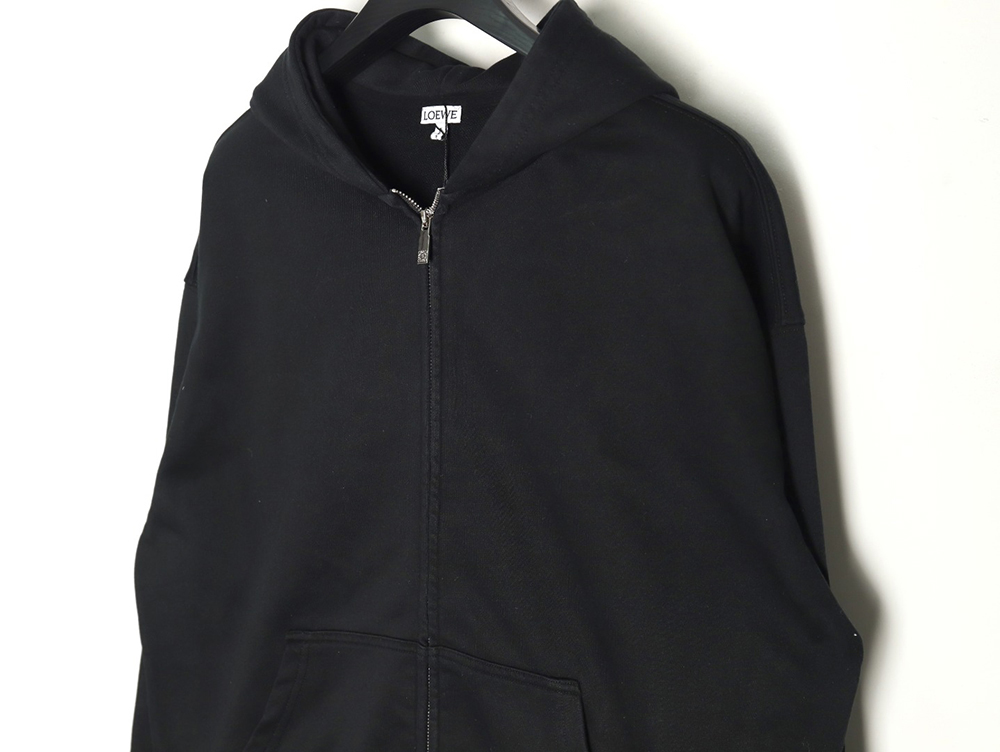 Loewe embossed back embossed large logo zipper hooded jacket