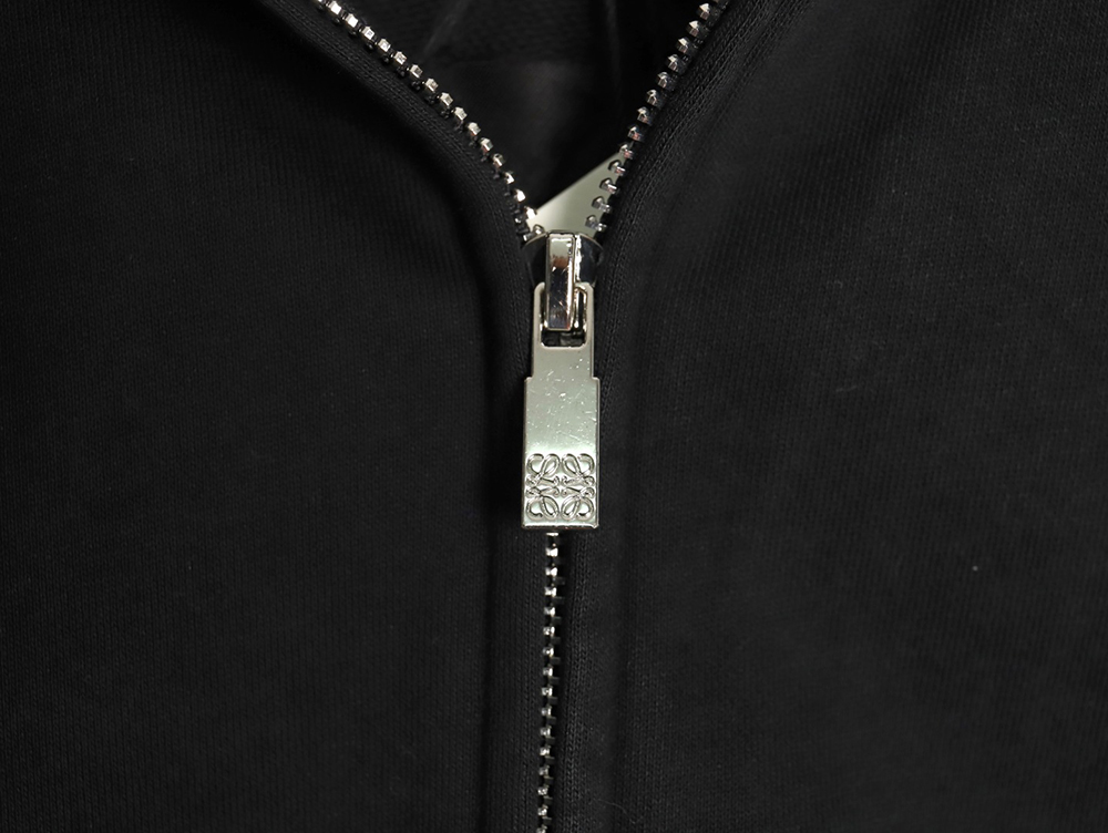 Loewe embossed back embossed large logo zipper hooded jacket