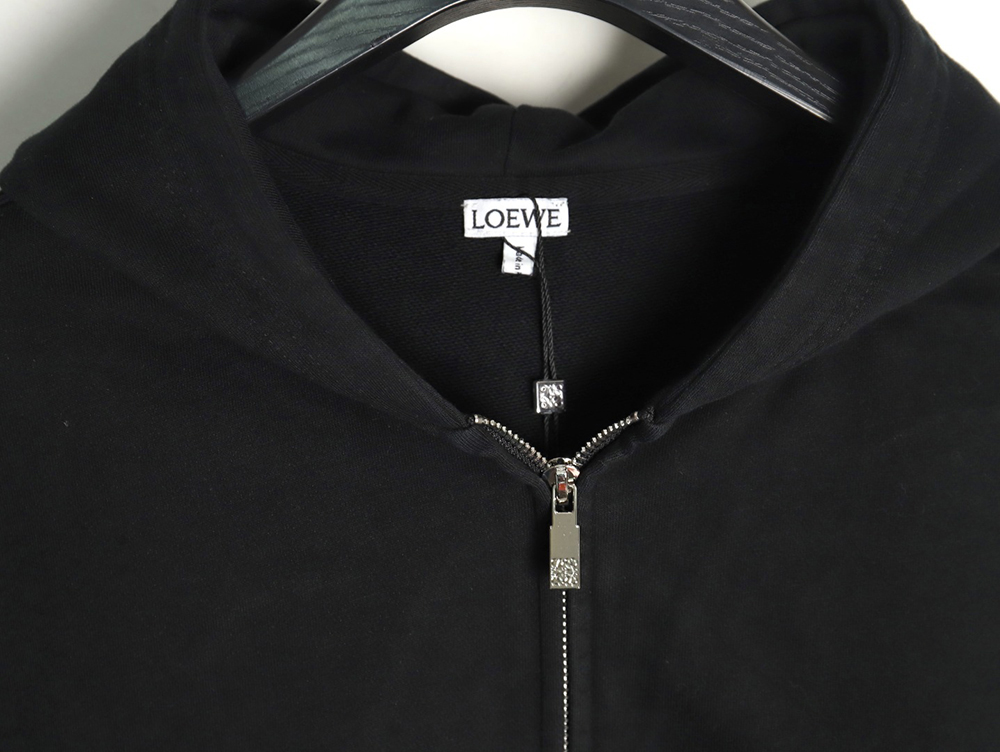 Loewe embossed back embossed large logo zipper hooded jacket