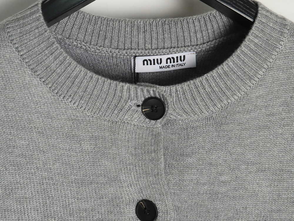 Miu Miu Minimalist Lettering Cardigan Sweater