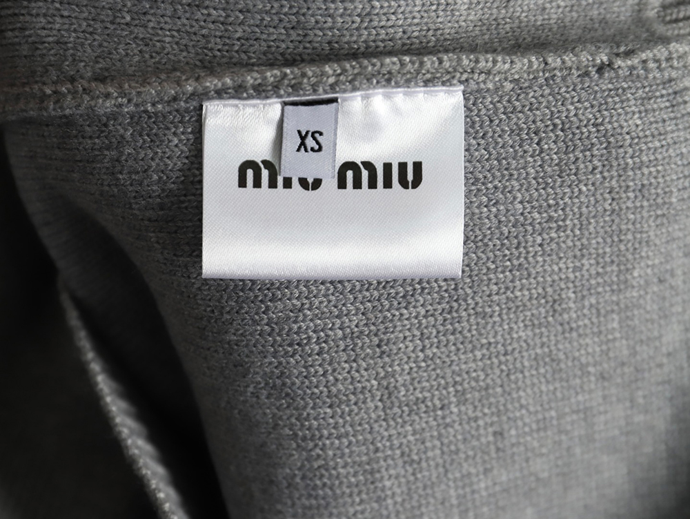 Miu Miu Minimalist Lettering Cardigan Sweater