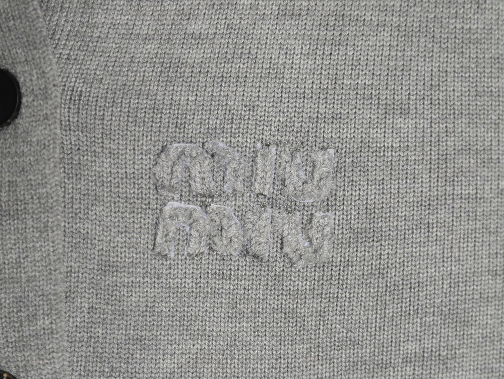 Miu Miu Minimalist Lettering Cardigan Sweater