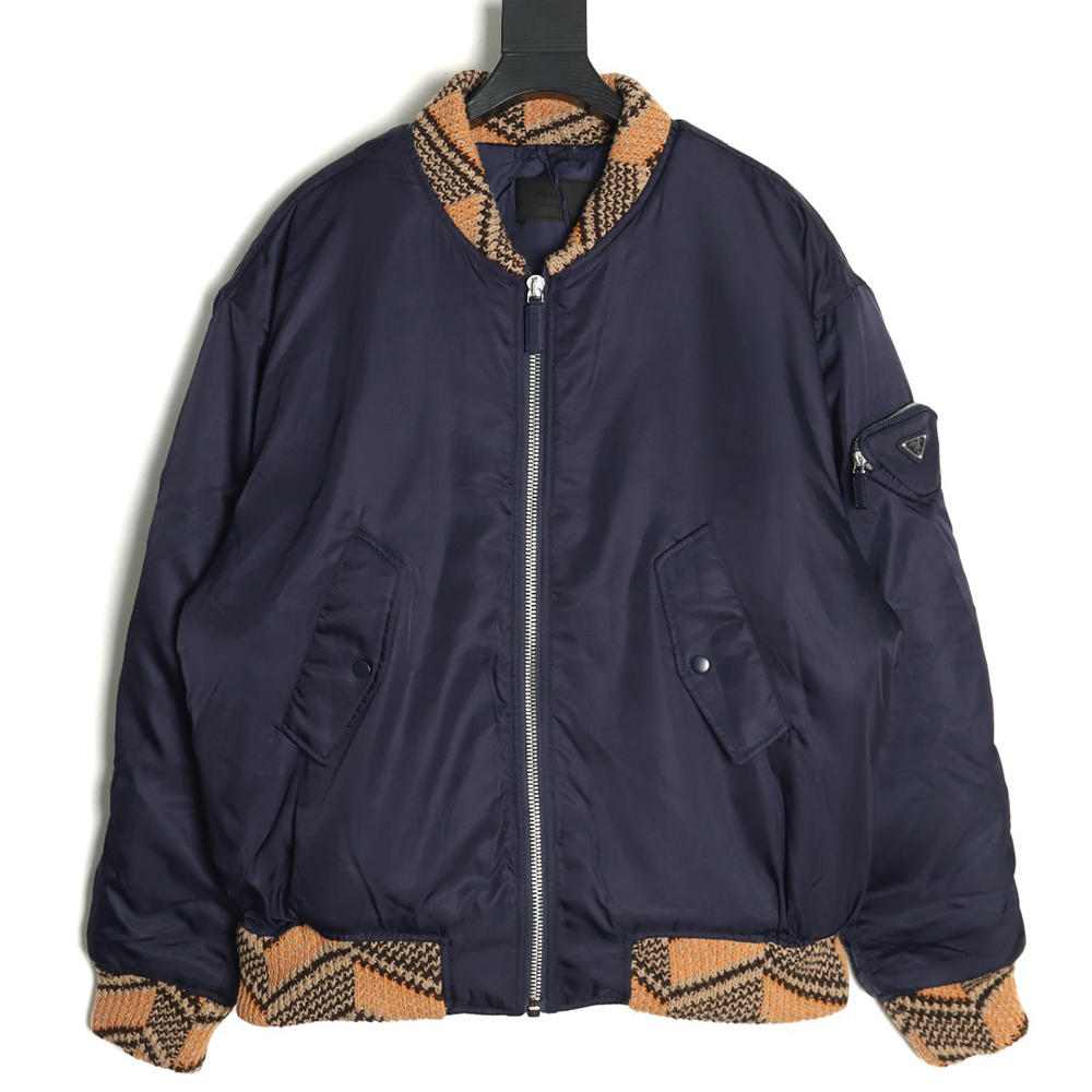 Prada sweater-lined cotton bomber jacket