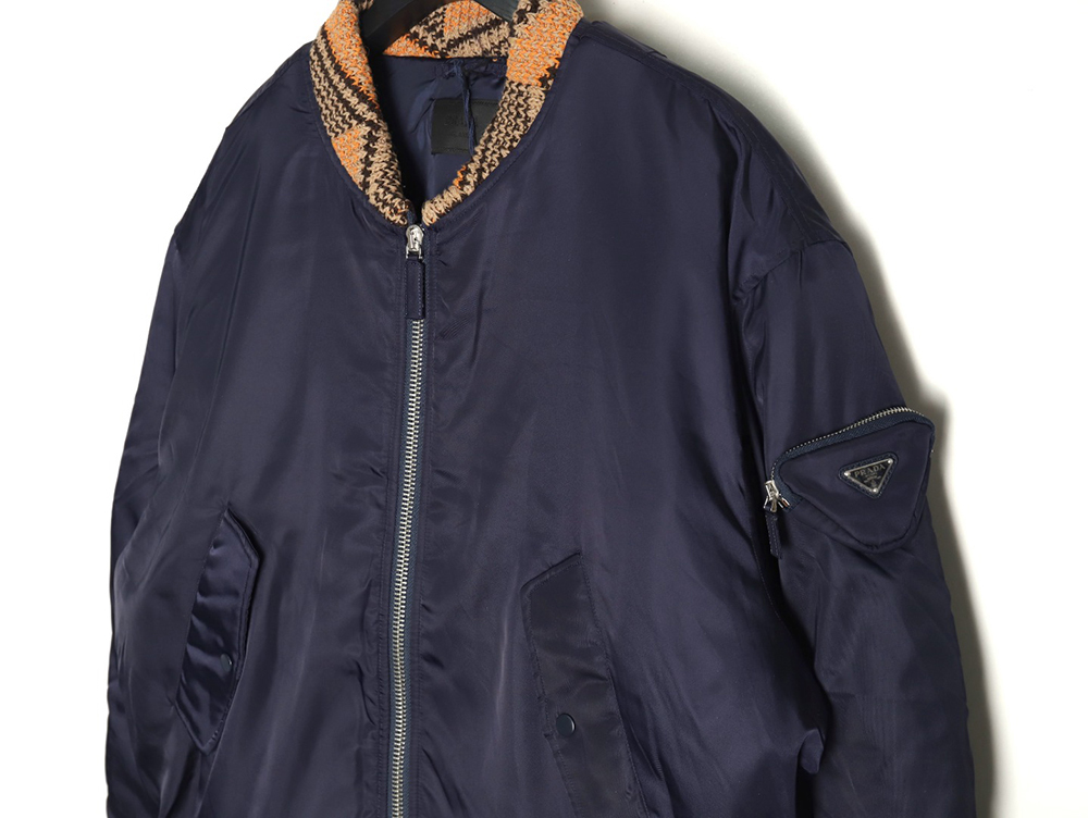 Prada sweater-lined cotton bomber jacket