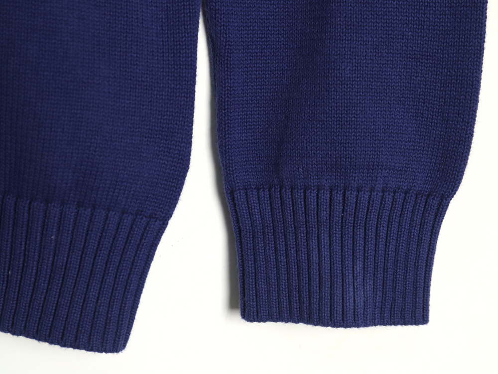 Prada Chest Lettering Half Zip Knit Sweater