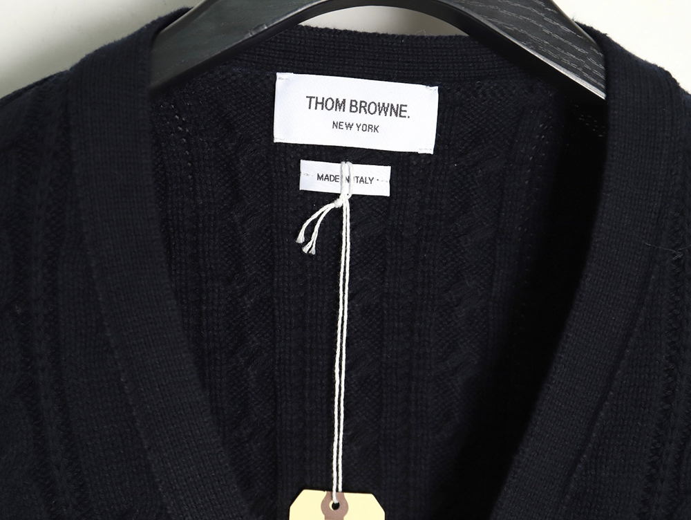 Thom Browne four-strip cable cardigan TSK2