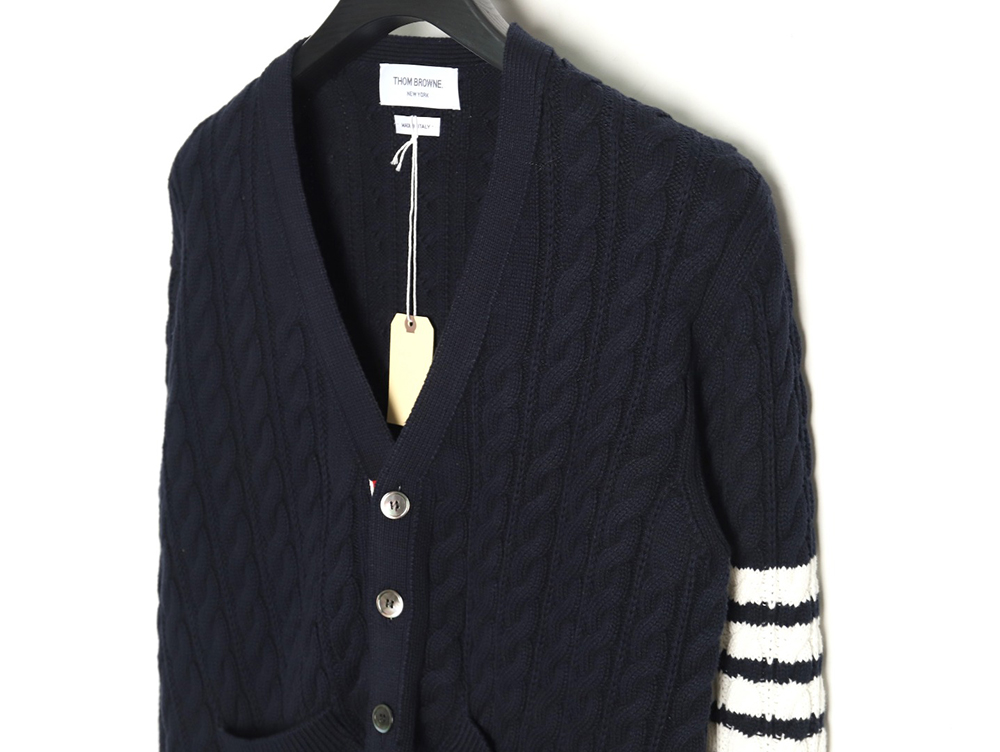 Thom Browne four-strip cable cardigan TSK2