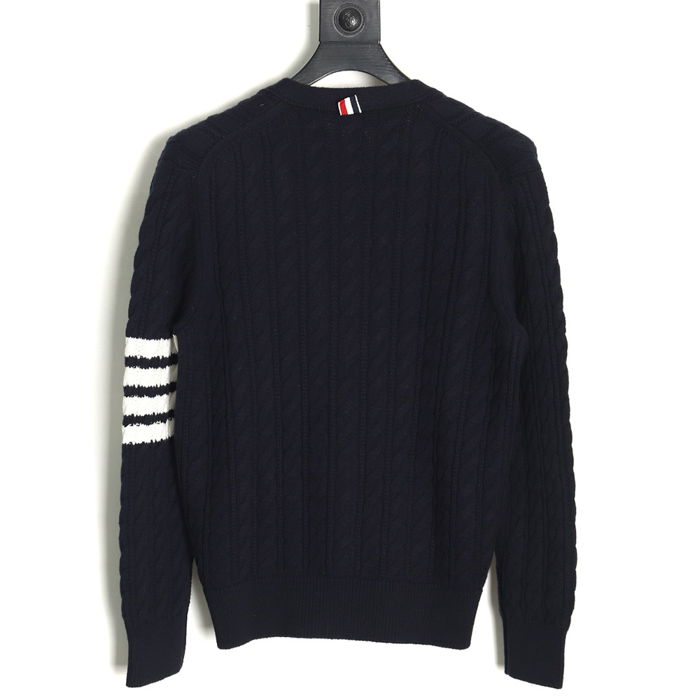 Thom Browne four-strip cable cardigan TSK2