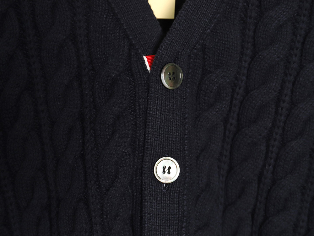 Thom Browne four-strip cable cardigan TSK2