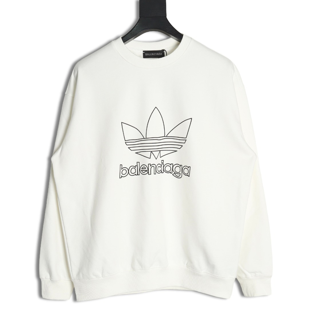 Balenciaga x Adidas Trefoil print crew neck sweatshirt