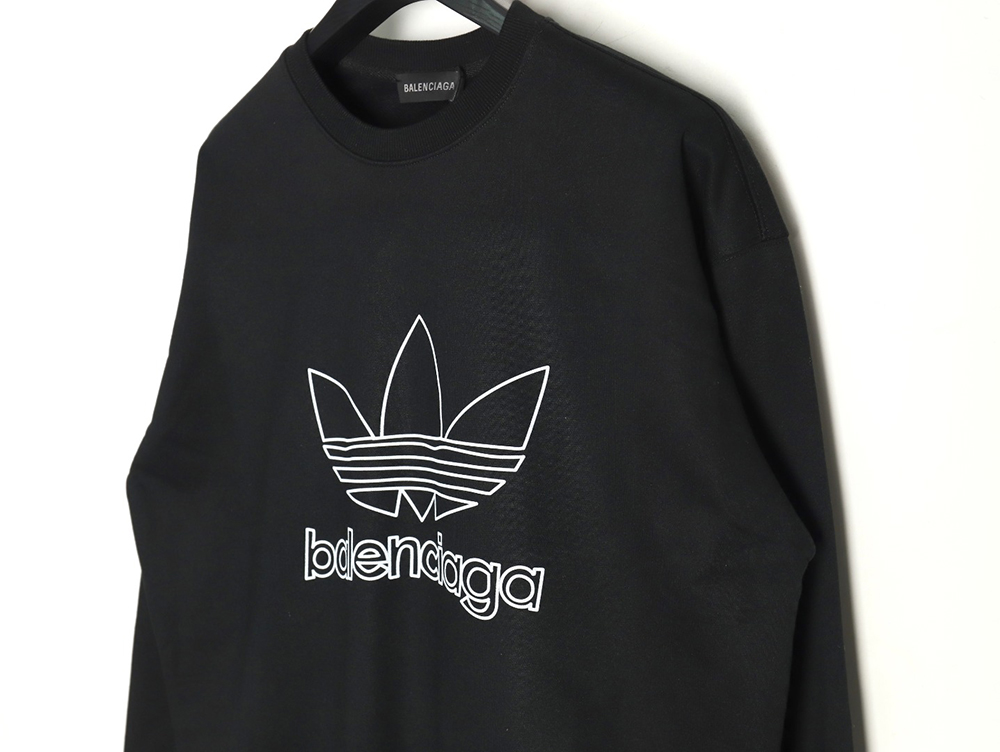 Balenciaga x Adidas Trefoil print crew neck sweatshirt tsk1