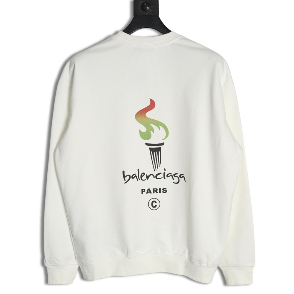 Balenciaga Torch Flame Print Crewneck Sweatshirt