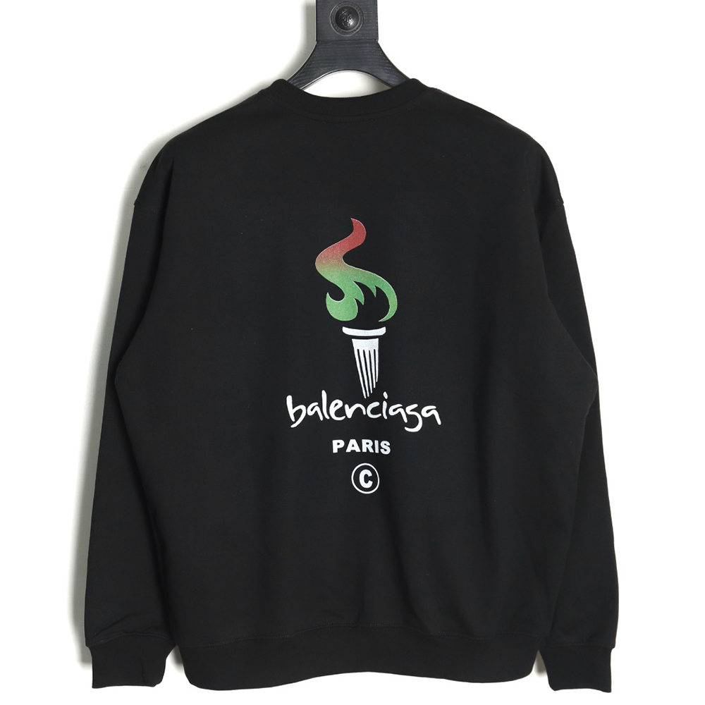 Balenciaga Torch Flame Print Crewneck Sweatshirt TSK1