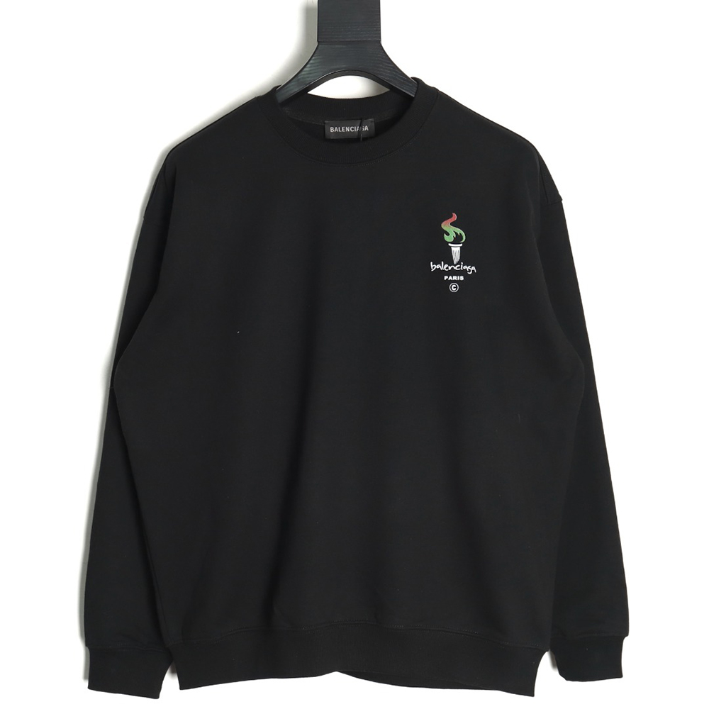 Balenciaga Torch Flame Print Crewneck Sweatshirt TSK1