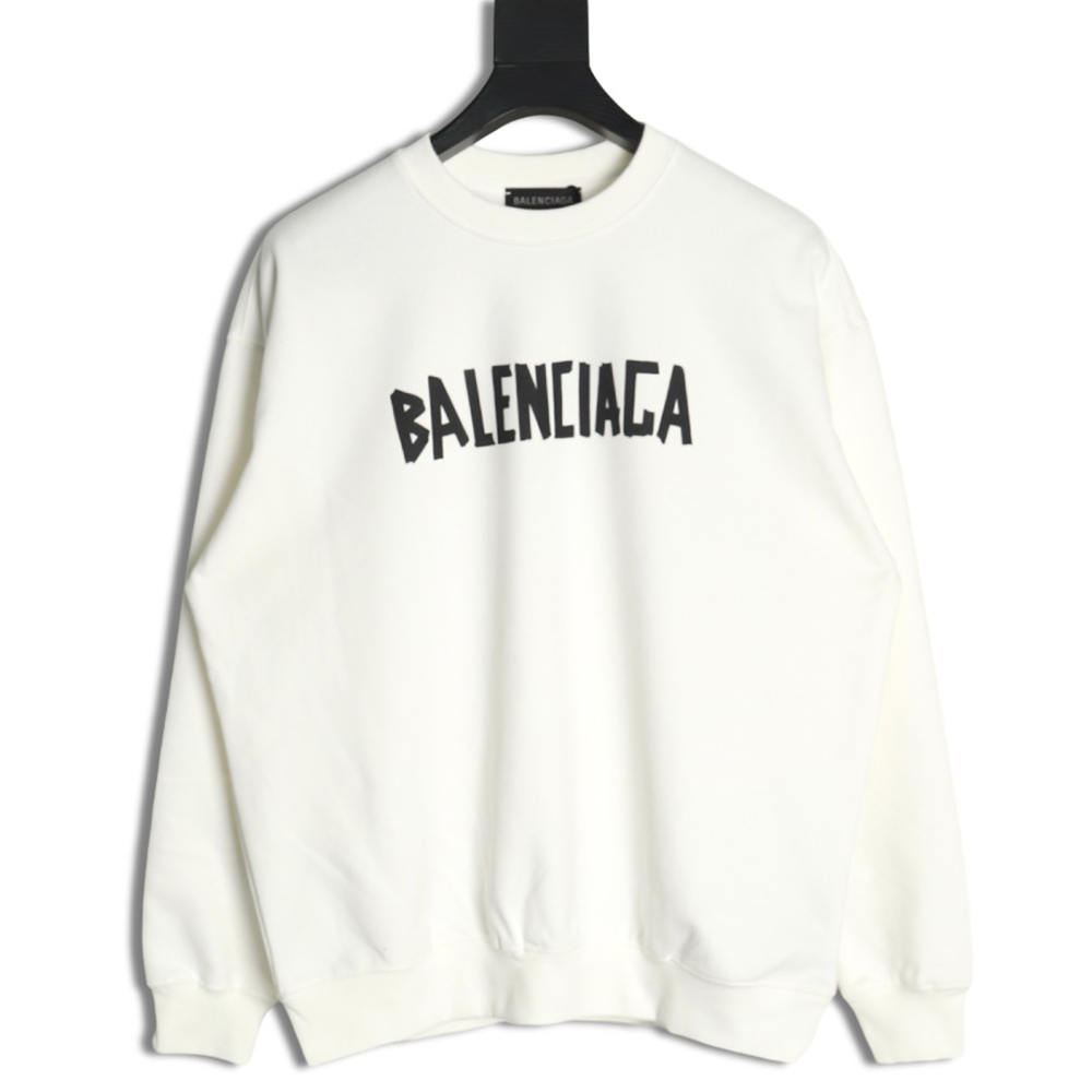 Balenciaga Mixed LOGO Print Lettering Crew Neck Sweatshirt