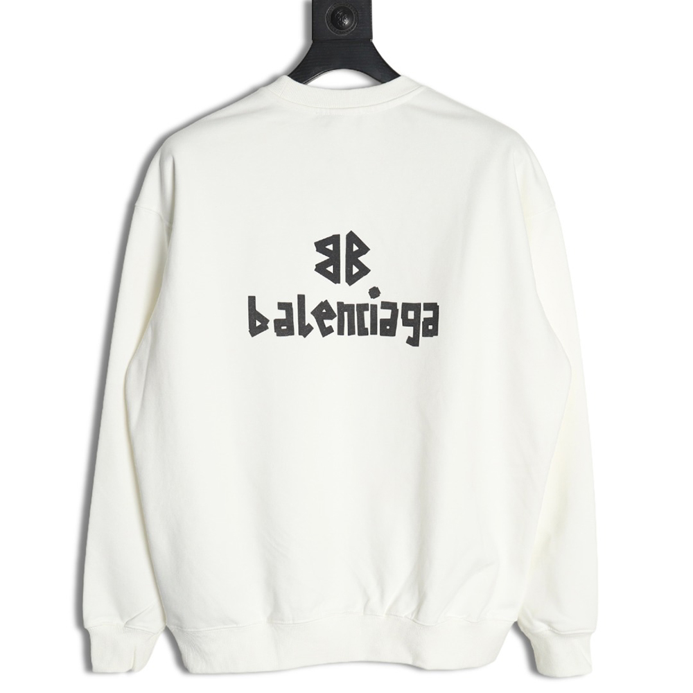 Balenciaga Mixed LOGO Print Lettering Crew Neck Sweatshirt