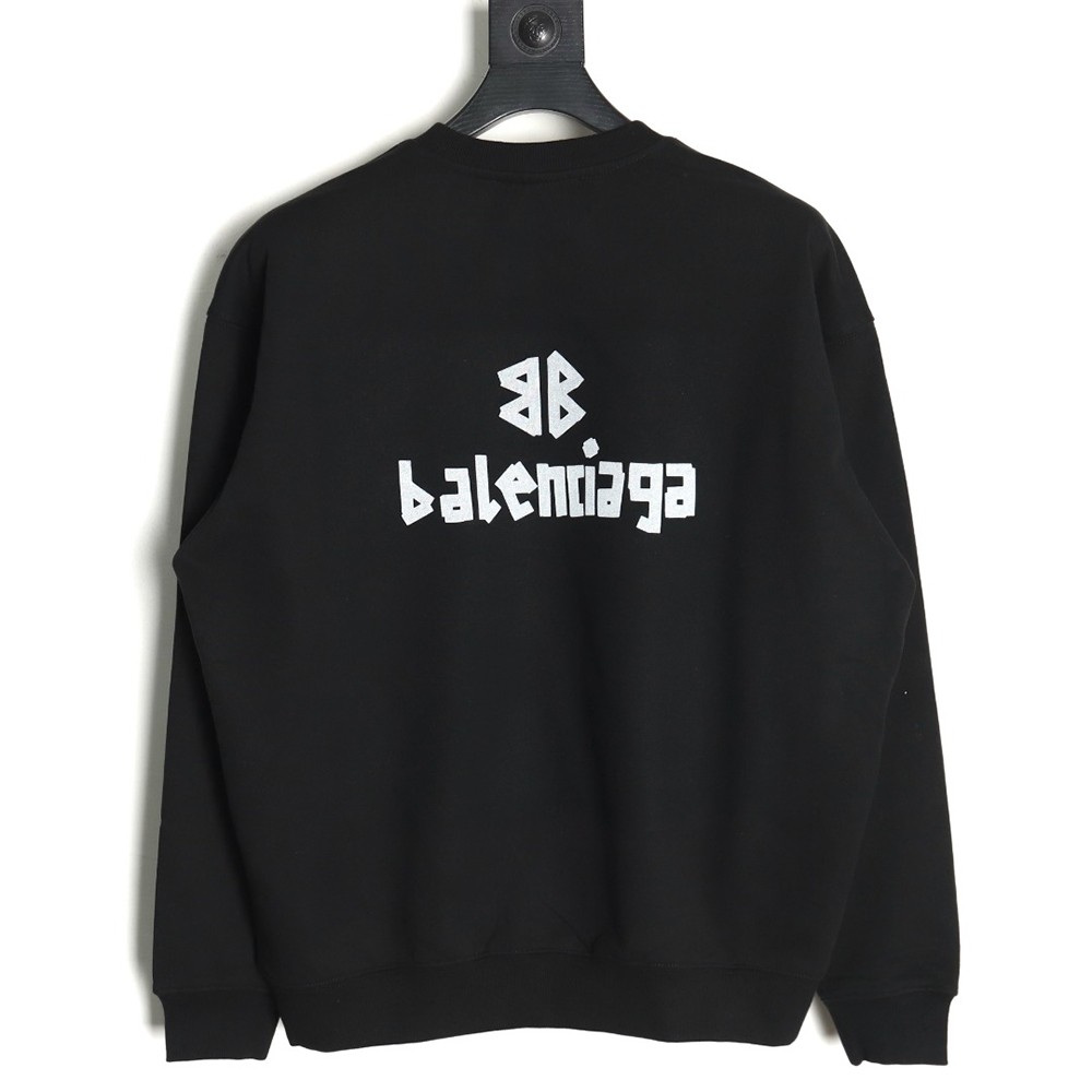 Balenciaga Mixed LOGO Print Lettering Crew Neck Sweatshirt TSK1