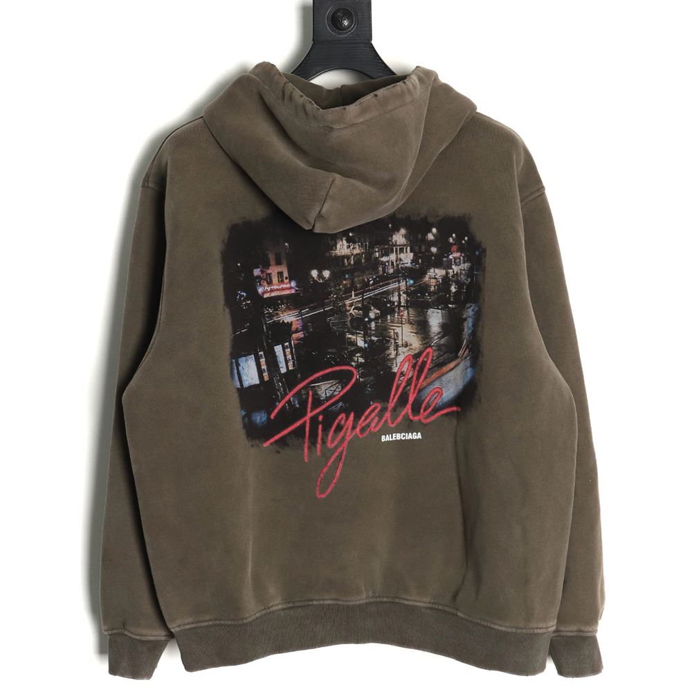 Balenciaga Parking lot night view fleece hoodie