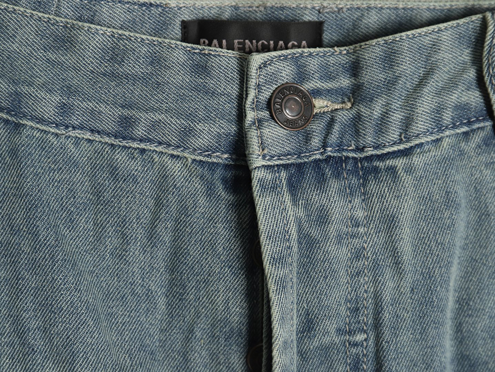 Balenciaga ripped camouflage double jeans