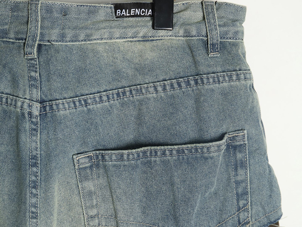 Balenciaga ripped camouflage double jeans
