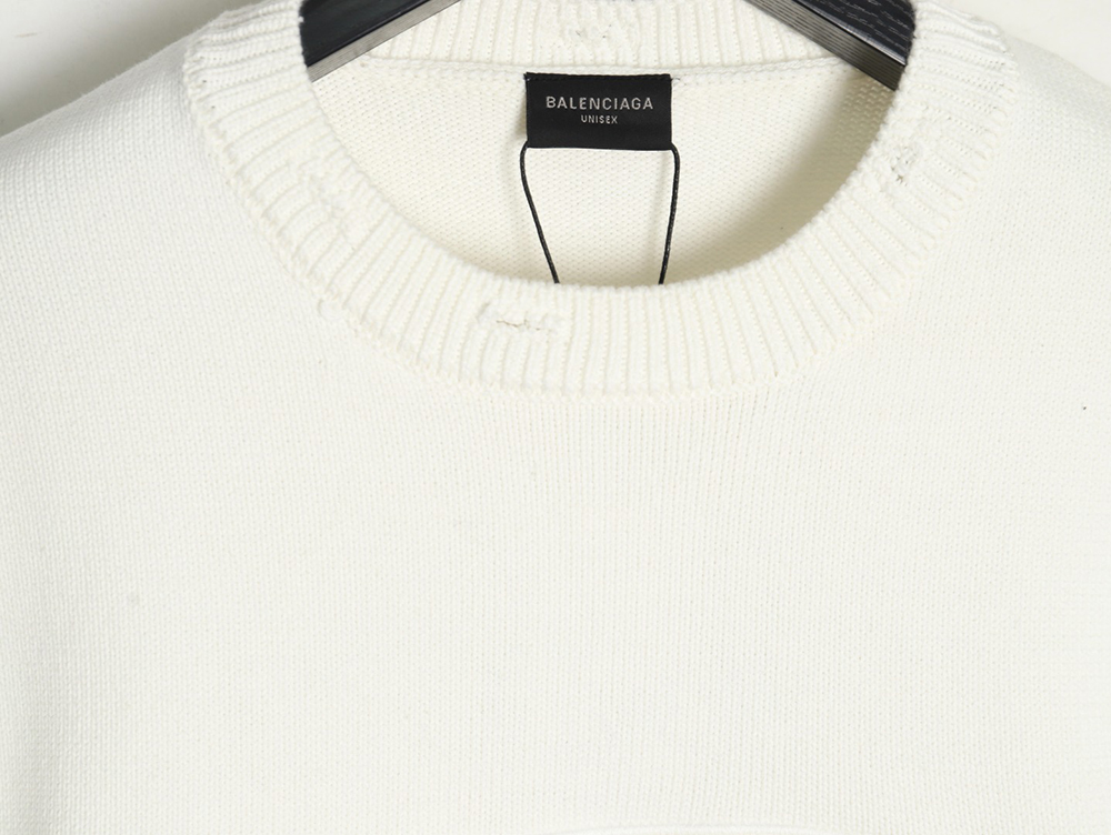 Balenciaga embossed three-dimensional lettering hole knit sweater