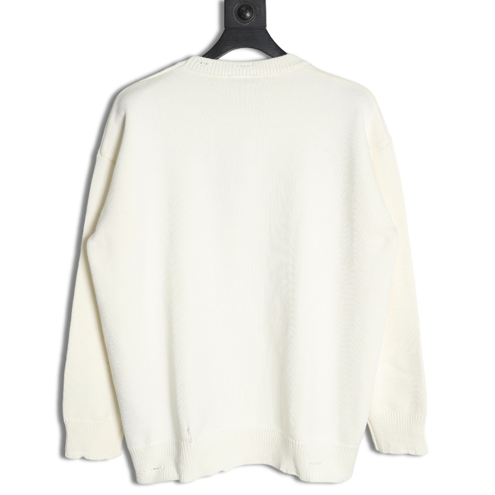 Balenciaga embossed three-dimensional lettering hole knit sweater