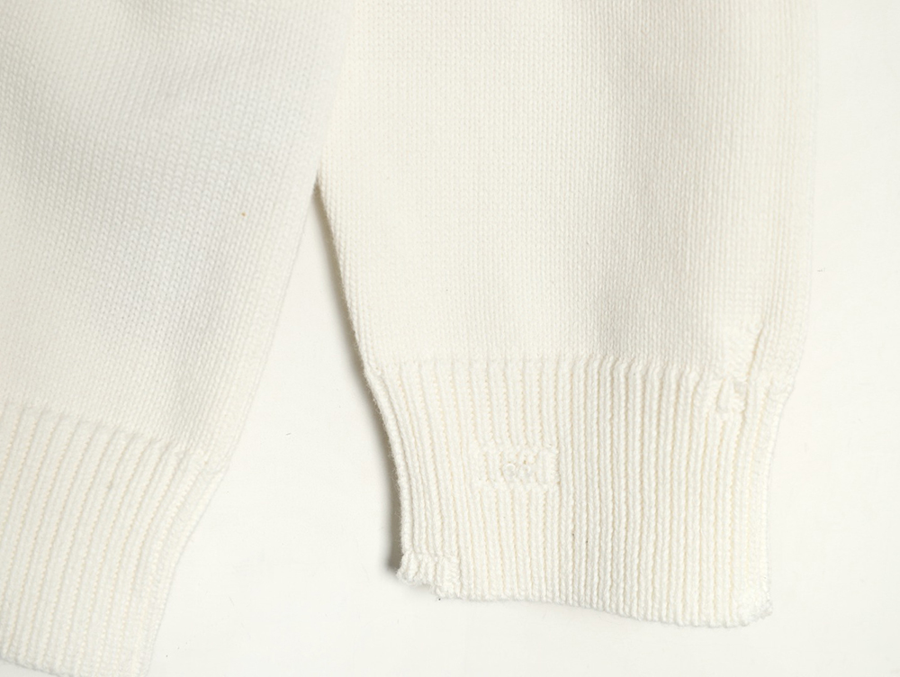 Balenciaga embossed three-dimensional lettering hole knit sweater