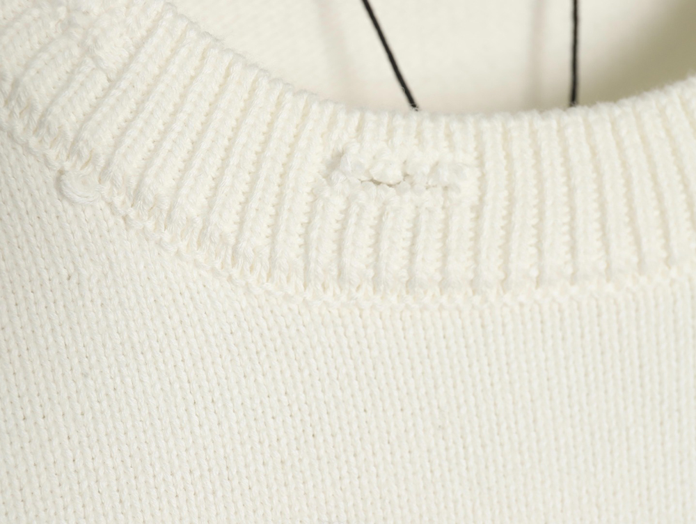 Balenciaga embossed three-dimensional lettering hole knit sweater