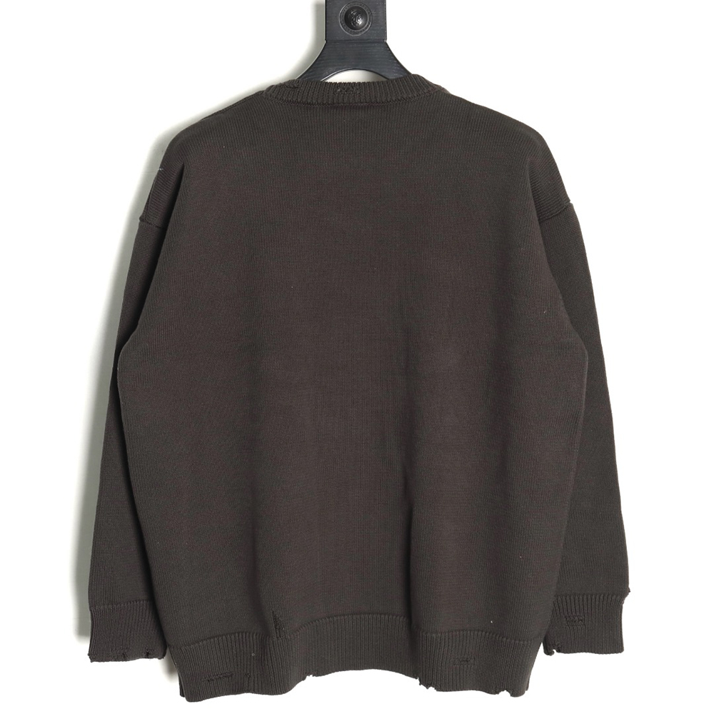 Balenciaga embossed three-dimensional lettering hole knit sweater TSK1