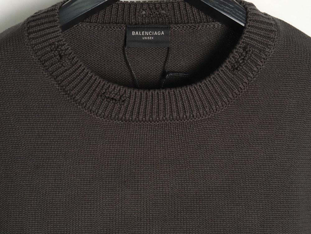Balenciaga embossed three-dimensional lettering hole knit sweater TSK1