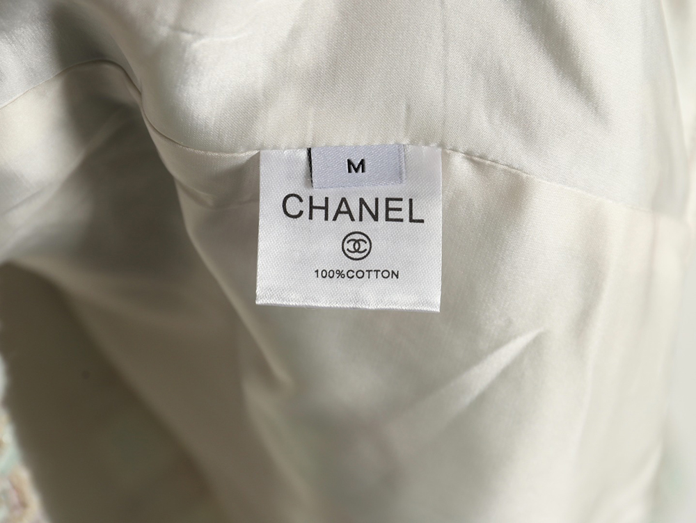 Chanel Haute Couture Silver Woven Check Shirt Jacket