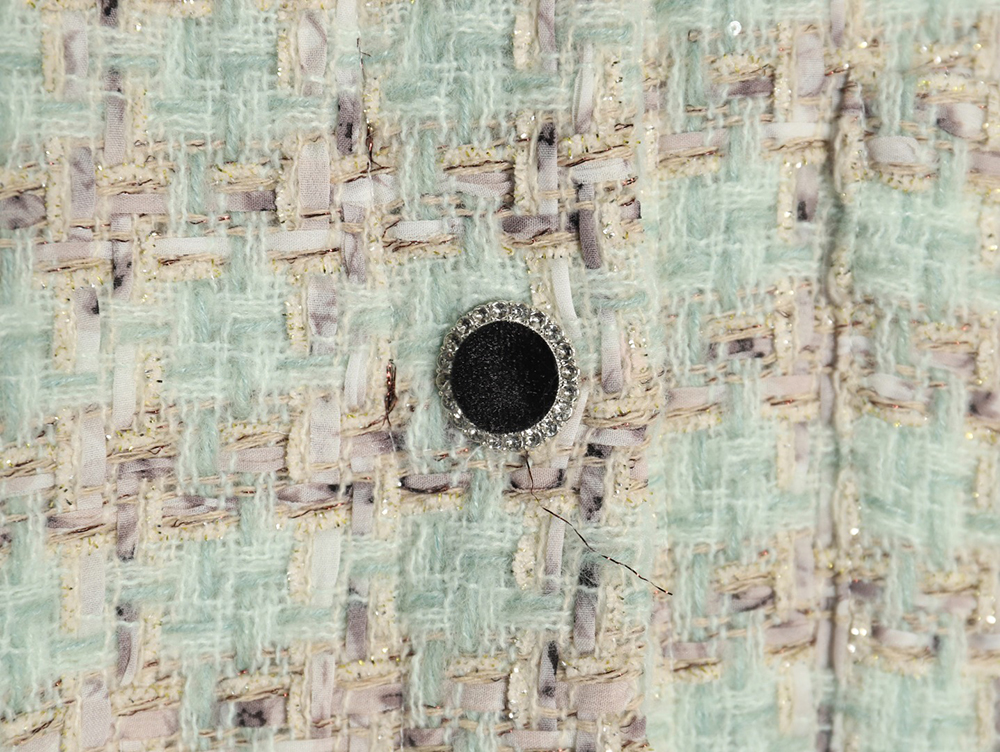 Chanel Haute Couture Silver Woven Check Shirt Jacket
