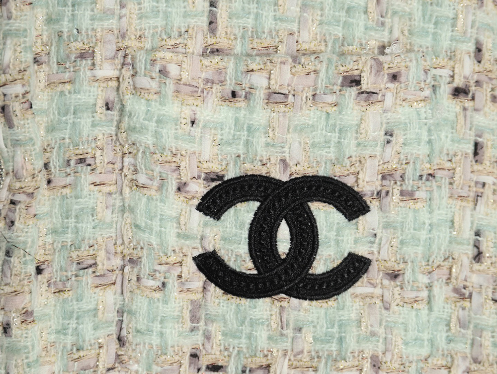 Chanel Haute Couture Silver Woven Check Shirt Jacket