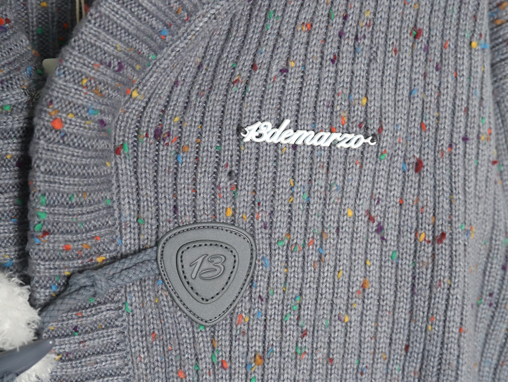 13De Marzo horn button hooded cardigan sweater TSK1