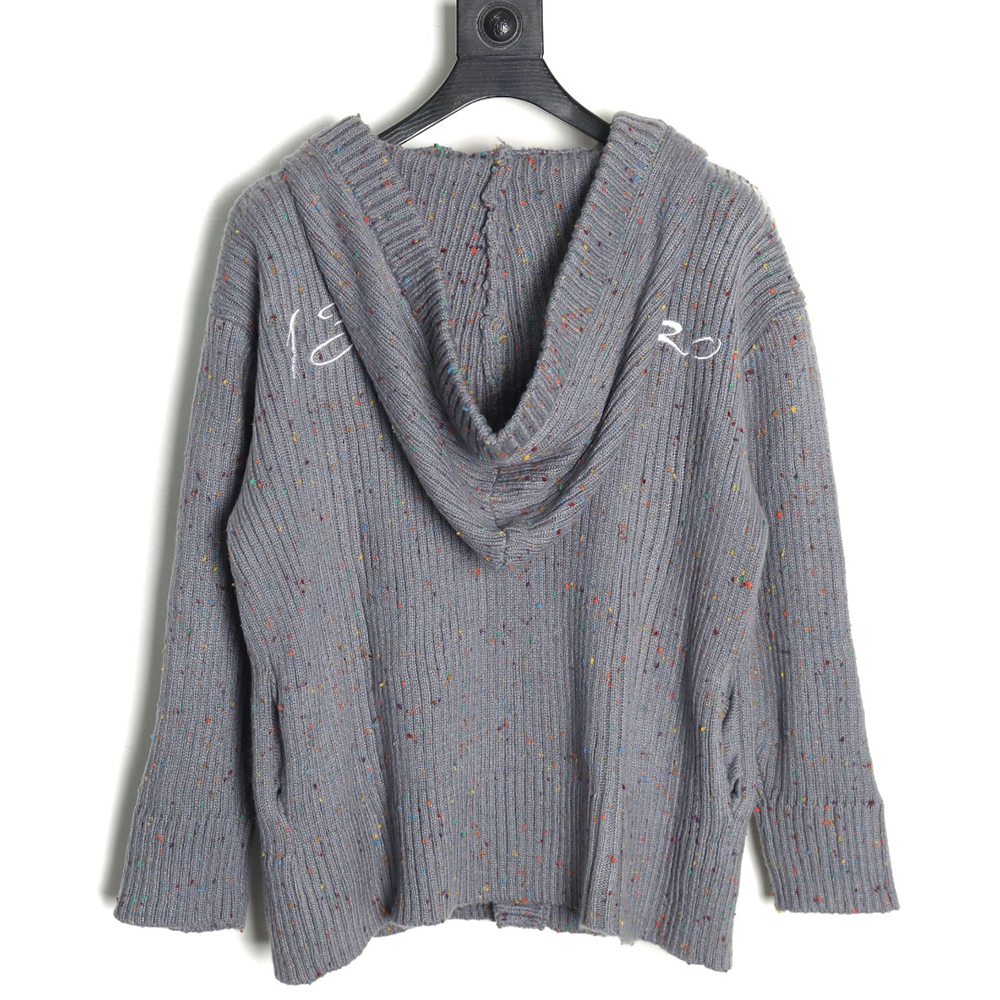 13De Marzo horn button hooded cardigan sweater TSK1
