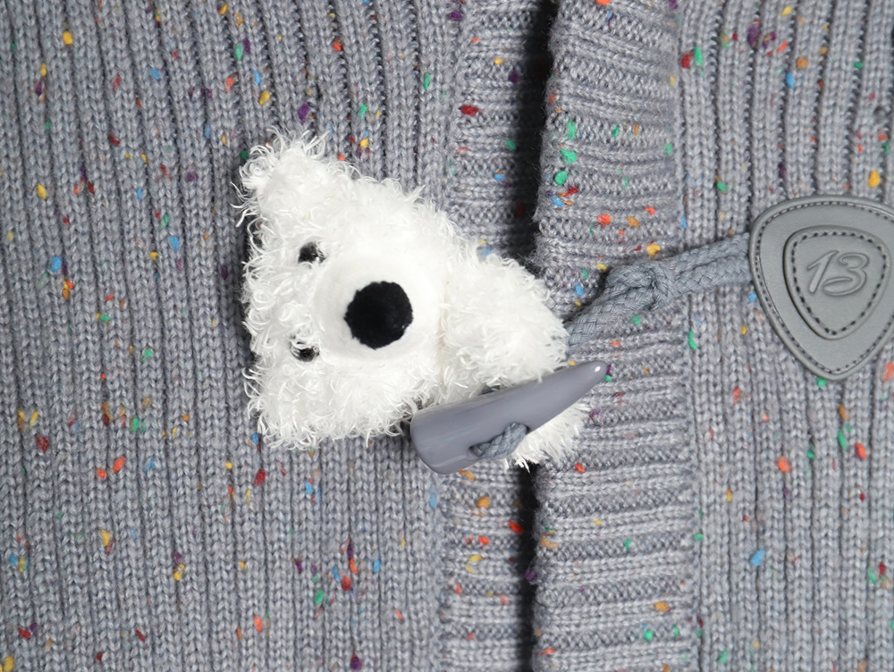 13De Marzo horn button hooded cardigan sweater TSK1