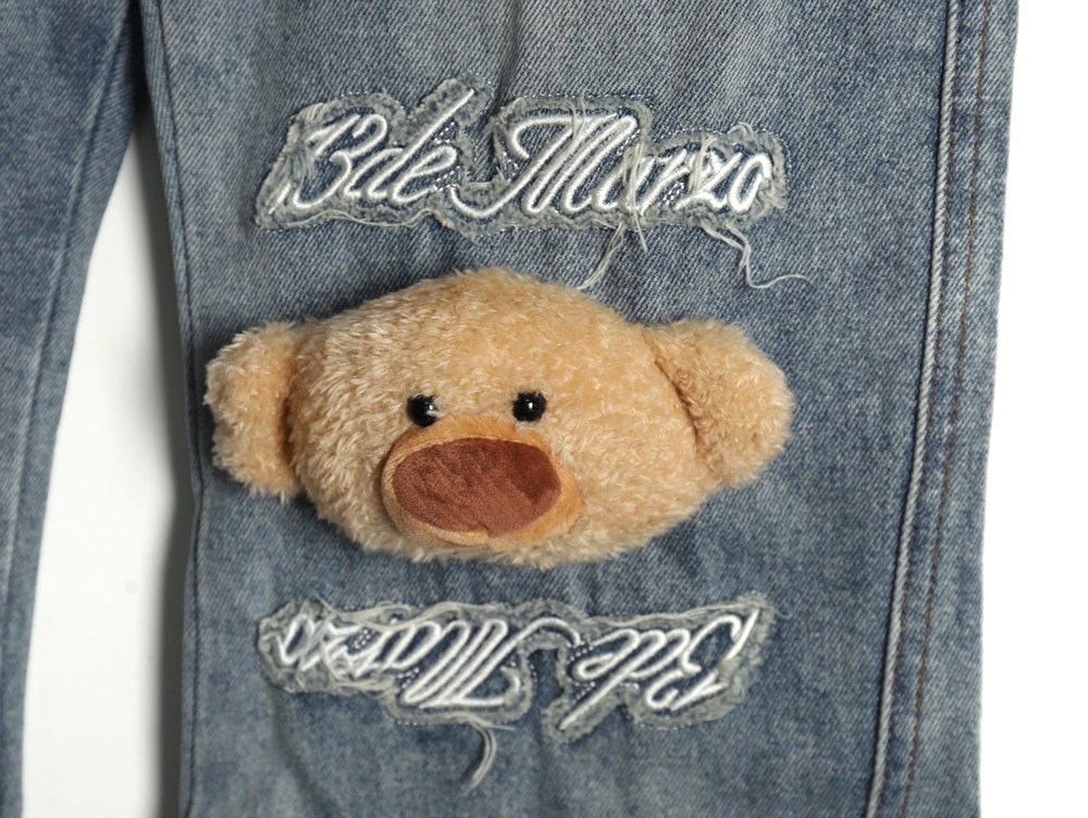 13De Marzo Mid-Range Bear Wide-Leg Jeans
