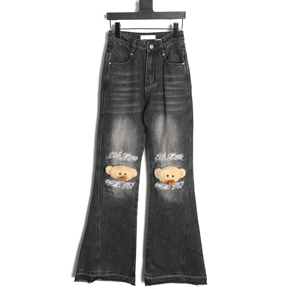 13De Marzo Mid-Range Bear Wide-Leg Jeans TSK1